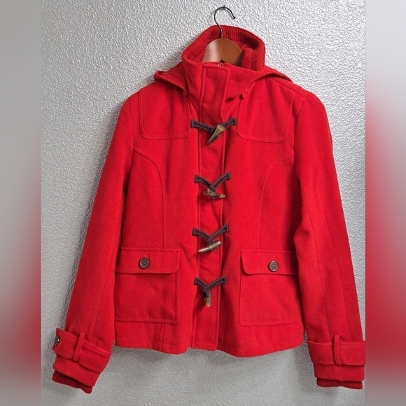 Boy Meets Girl Red Hooded Jacket  Size L - Picture 4 of 9